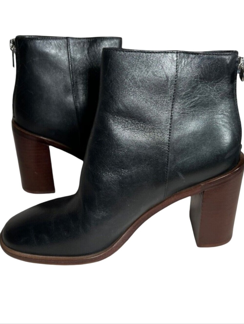 Antonio Melani Cammden Leather Block Heel Booties, Size 6.5